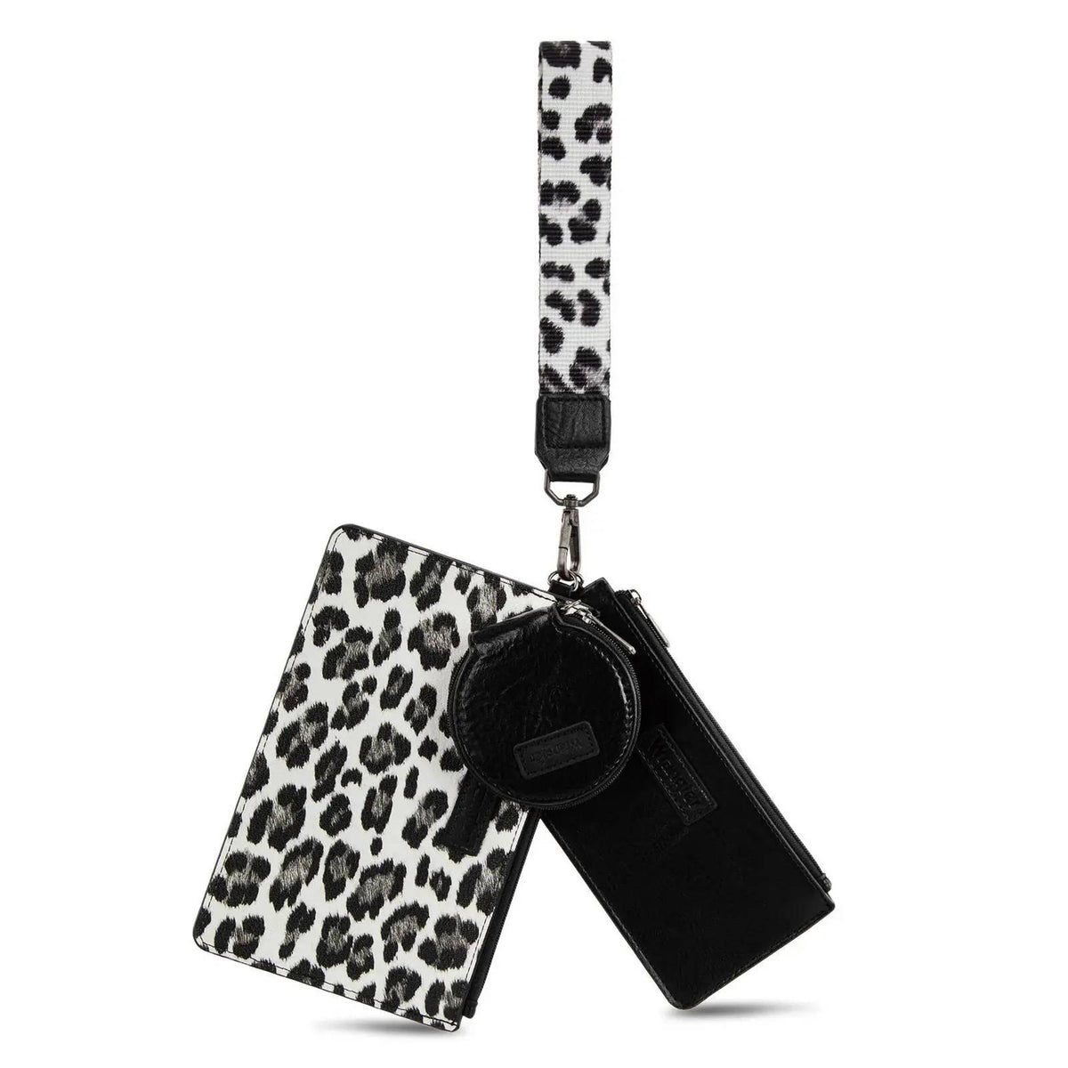 Montana West Wrangler Leopard Dual Pouch Wristlet-WG366-W114BK