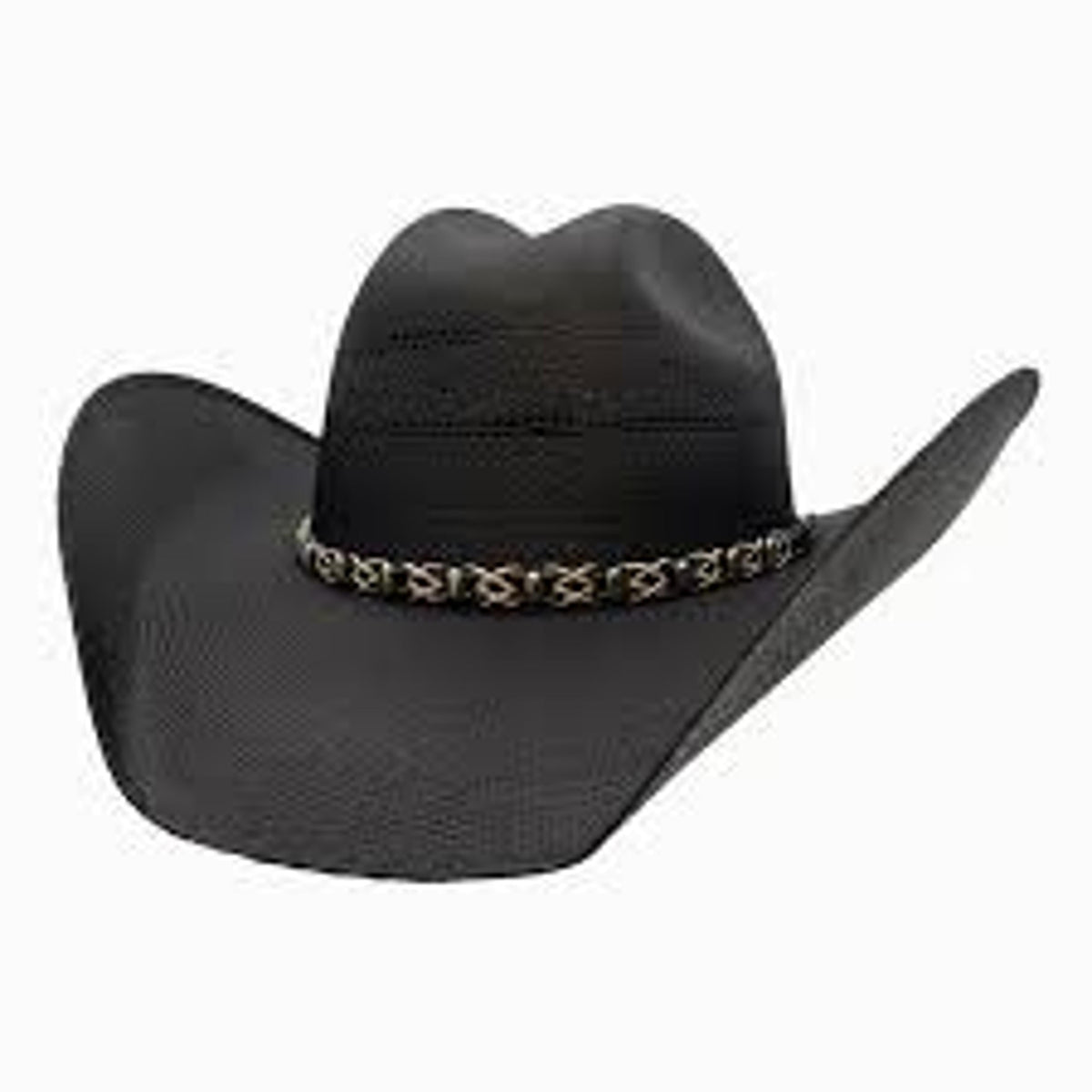 American Hat Maker Silas Black Western Straw Hat-710122-BLK