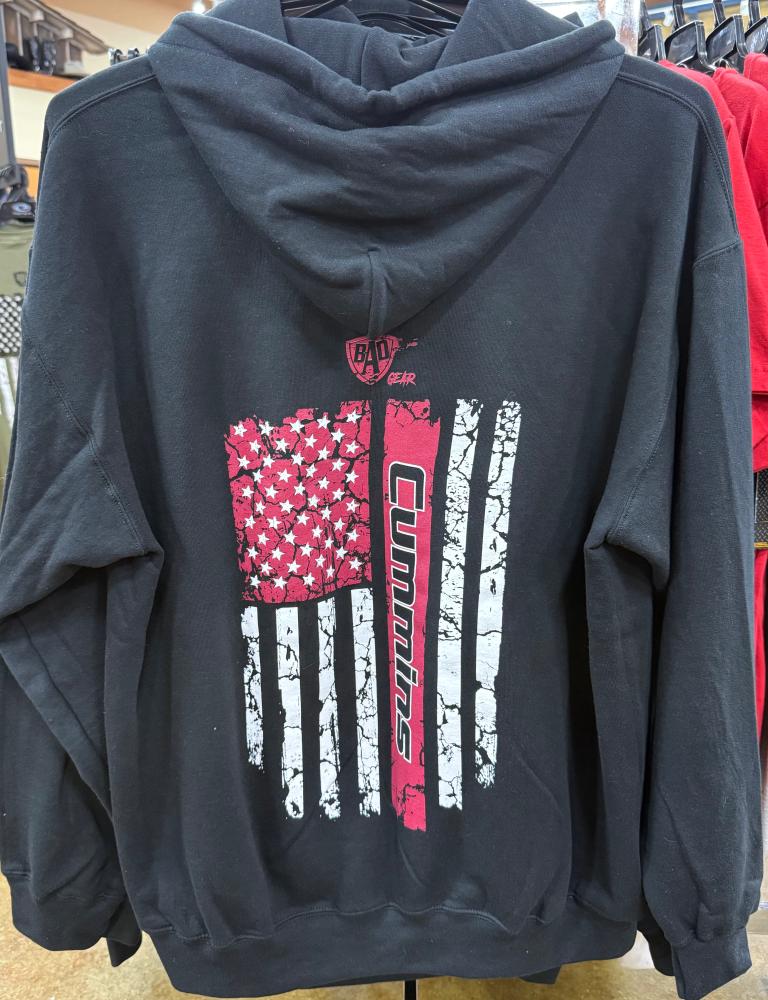 Bad Ass Diesel Cummins Red Flag Hoodie-BADH03