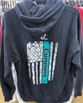 Bad Ass Diesel Cummins Teal Flag Hoodie-BADH05
