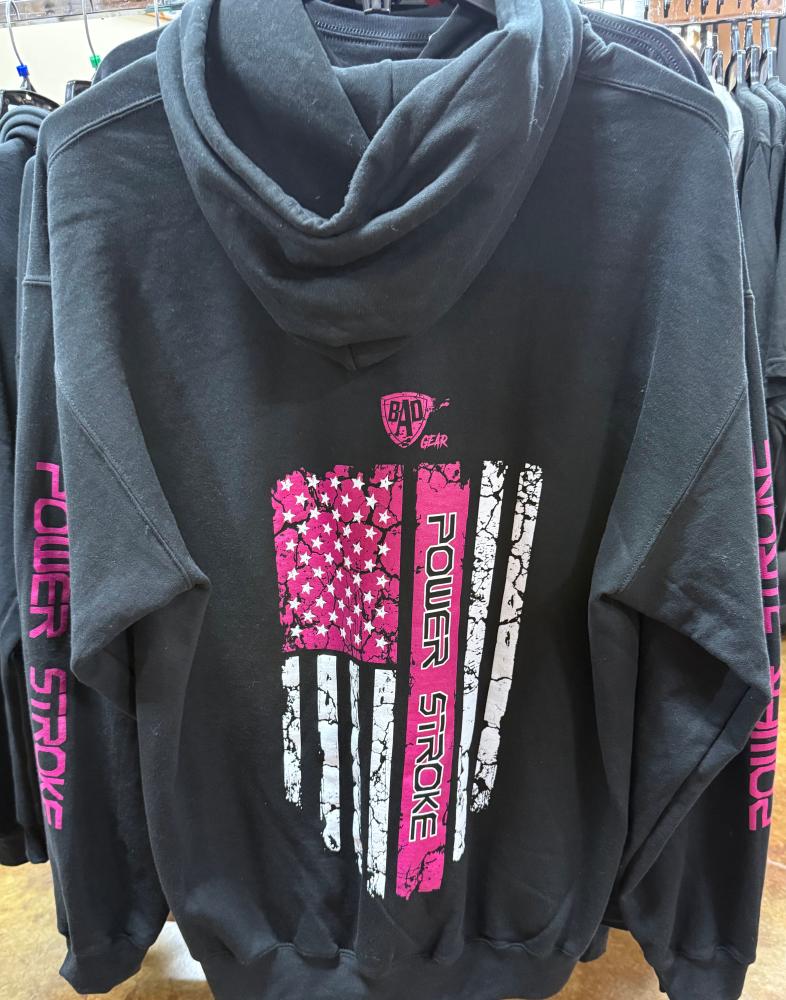 Bad Ass Diesel Powerstroke Pink Flag Shirt-BADH10