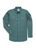 Ely Walker Mens Ely and Walker Barbed Wire Teal Snap Shirt-2027129-TL