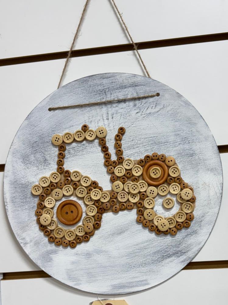 Party Party Party Wooden Button Tractor Sign-#7