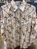 Ely Walker Mens Ely and Walker Ely Floral and Stripes Pearl Snap Shirt-2027134-EC