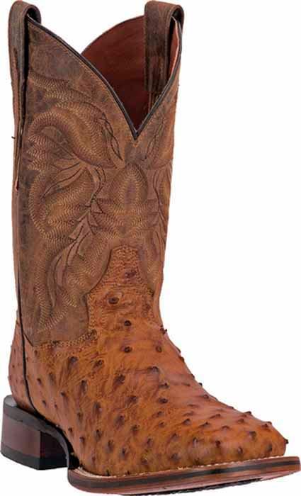 Dan Post Mens Alamosa Full Quill Ostrich Leather Western Boot Tan-DP3876