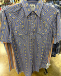 Ely Walker Mens Ely and Walker Ely Wallpaper Print Pearl Snap Shirt-E6S2023133-DB