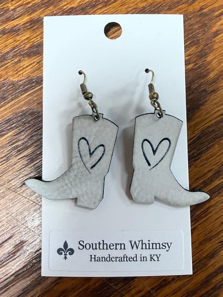 Southern Whimsy White Leather Boots-ER128