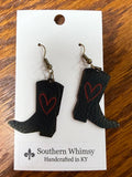 Southern Whimsy Black/Red Leather Boots-ER133