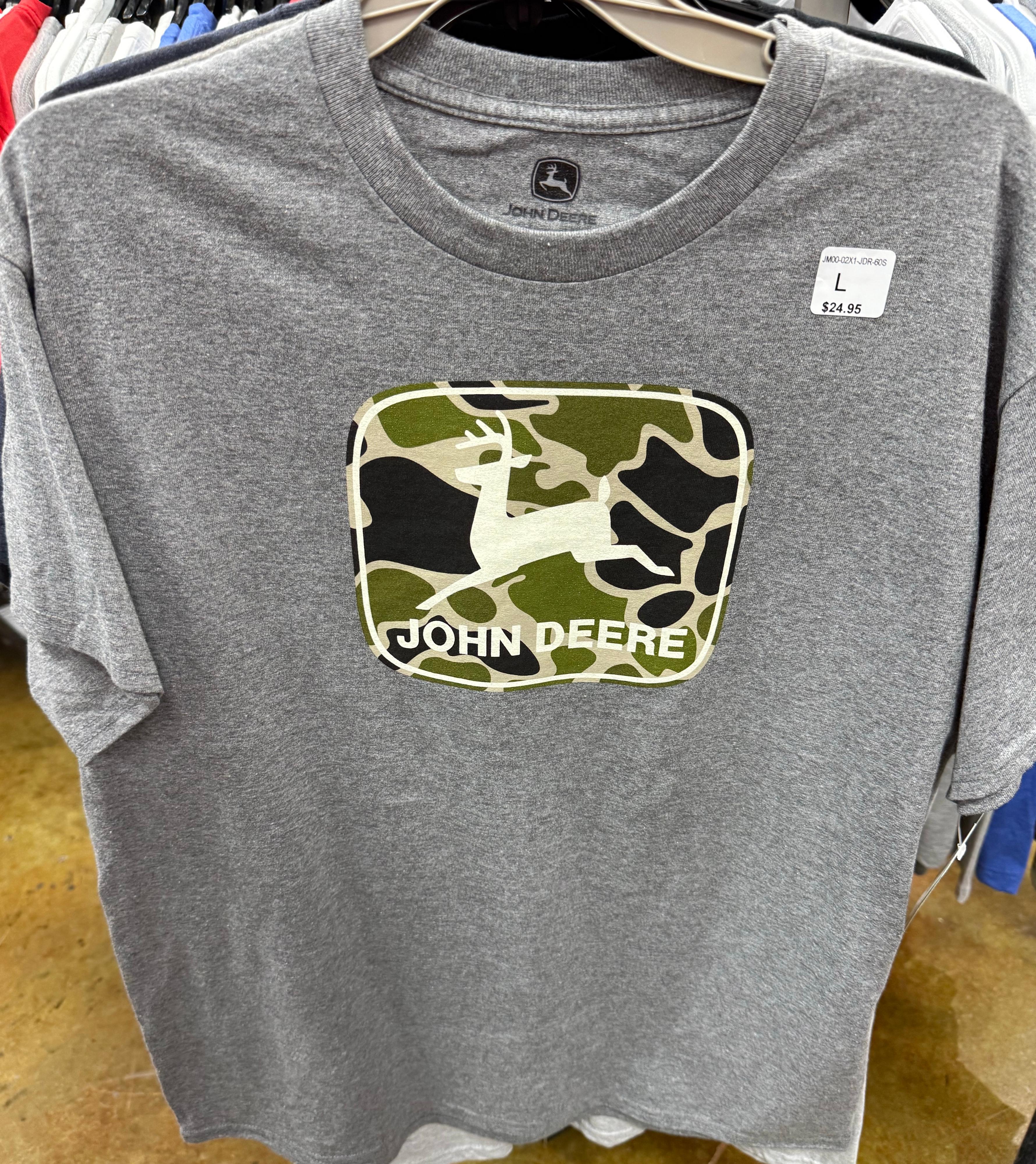 John Deere Mens Camo Logo T-Shirt-JM00-02X1-JDR-60S