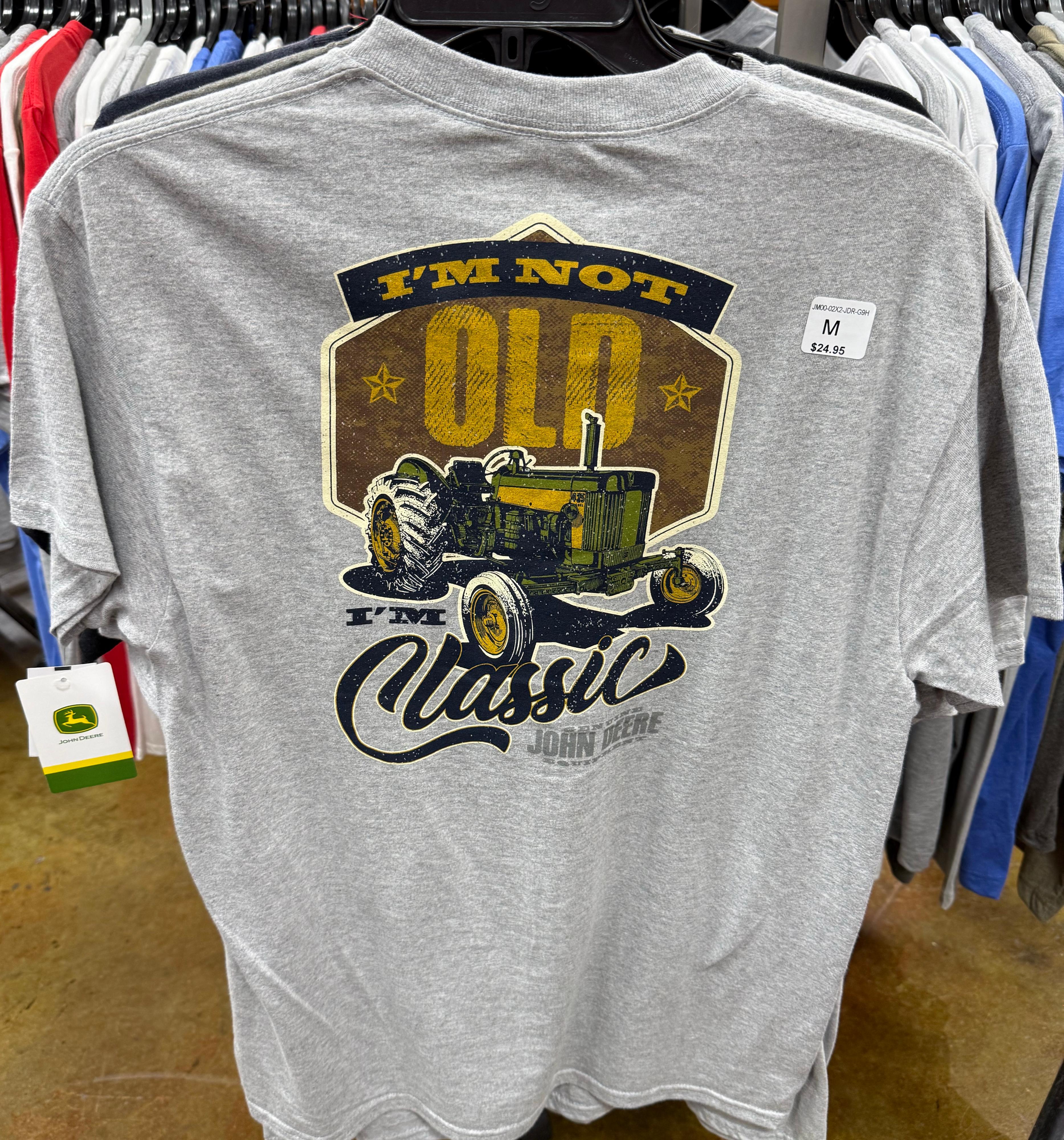 John Deere Mens Not Old but Classic T-Shirt-JM00-02X2-JDR-G9H