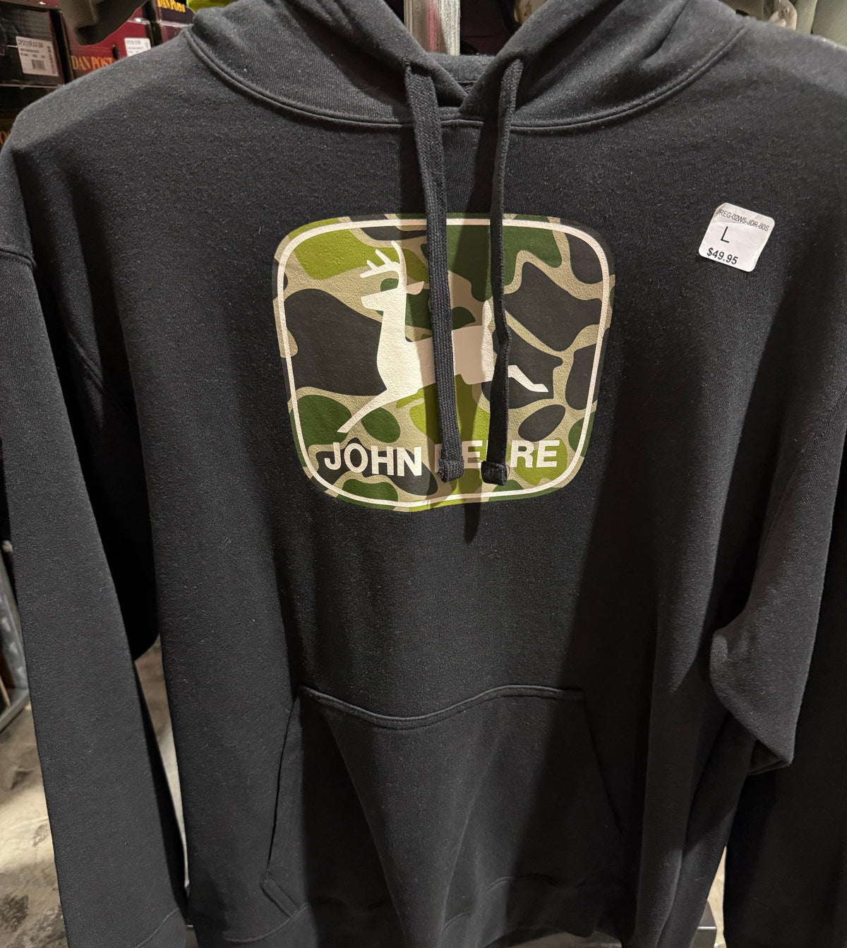John Deere Mens Camo Logo Hoodie-JREG-02WS-JDR-60S