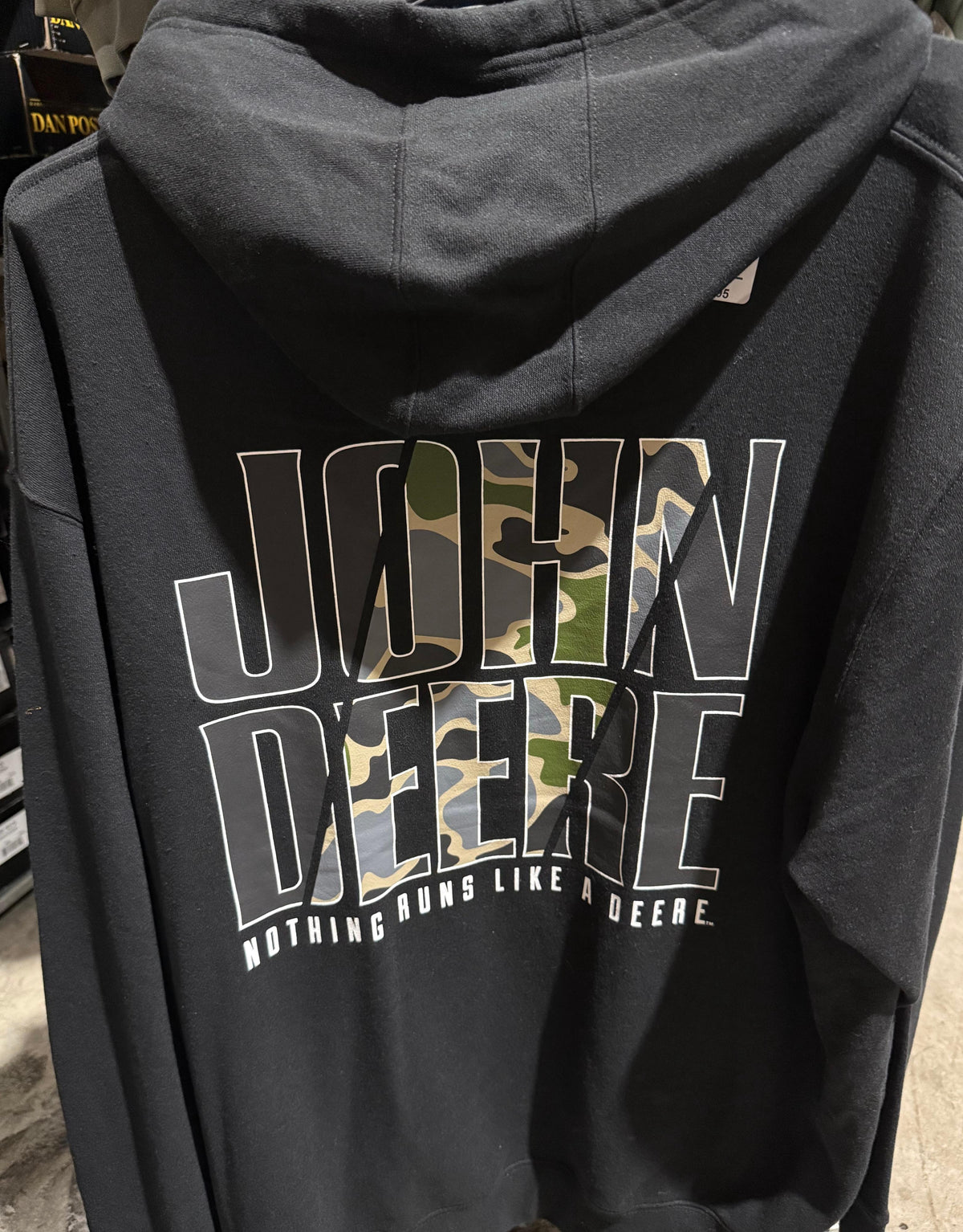John Deere Mens Camo Text Hoodie-JREG-02WS-JDR-BZC