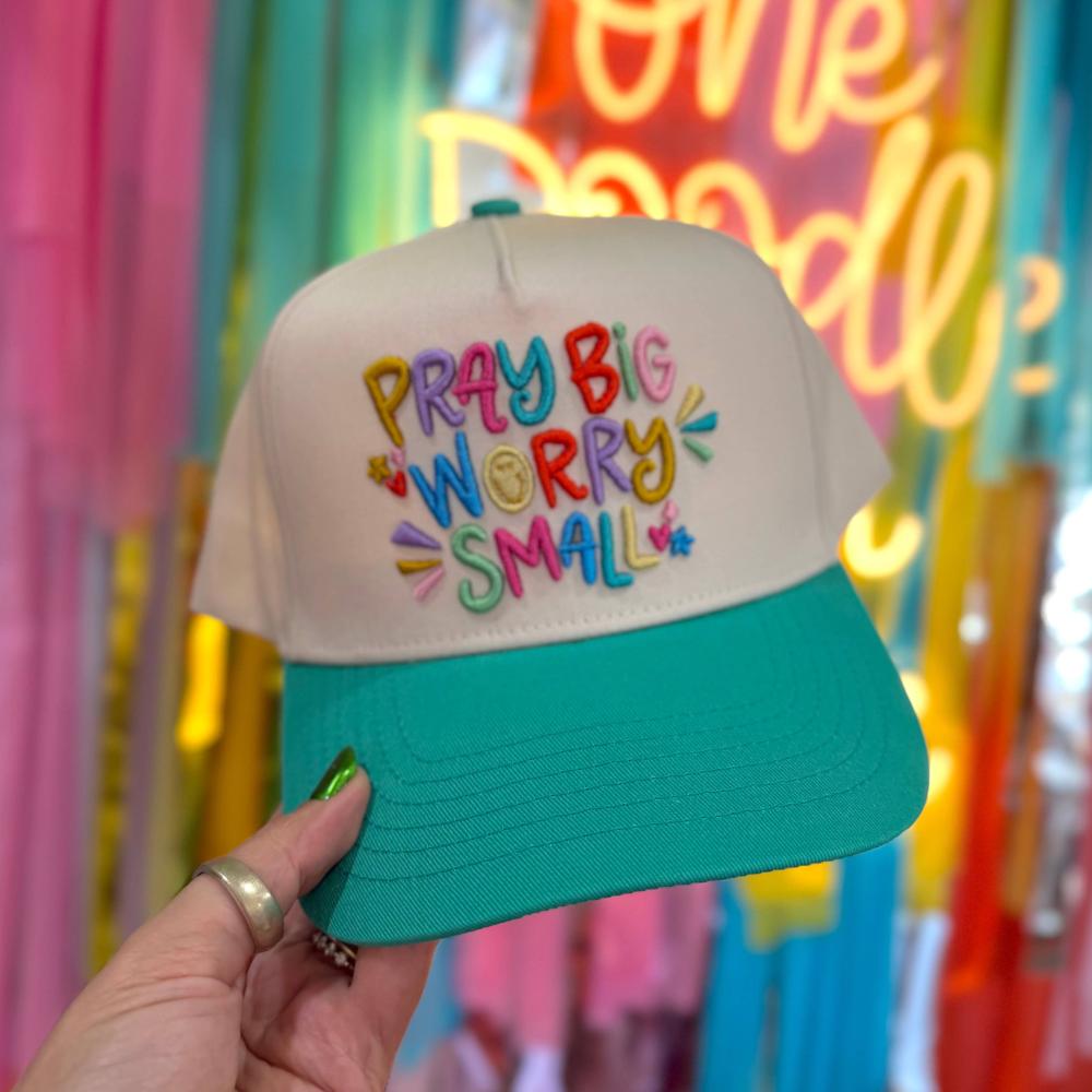 Doodles By Rebekah Pray Big Worry Small Embroidered Hat-DBR-H02