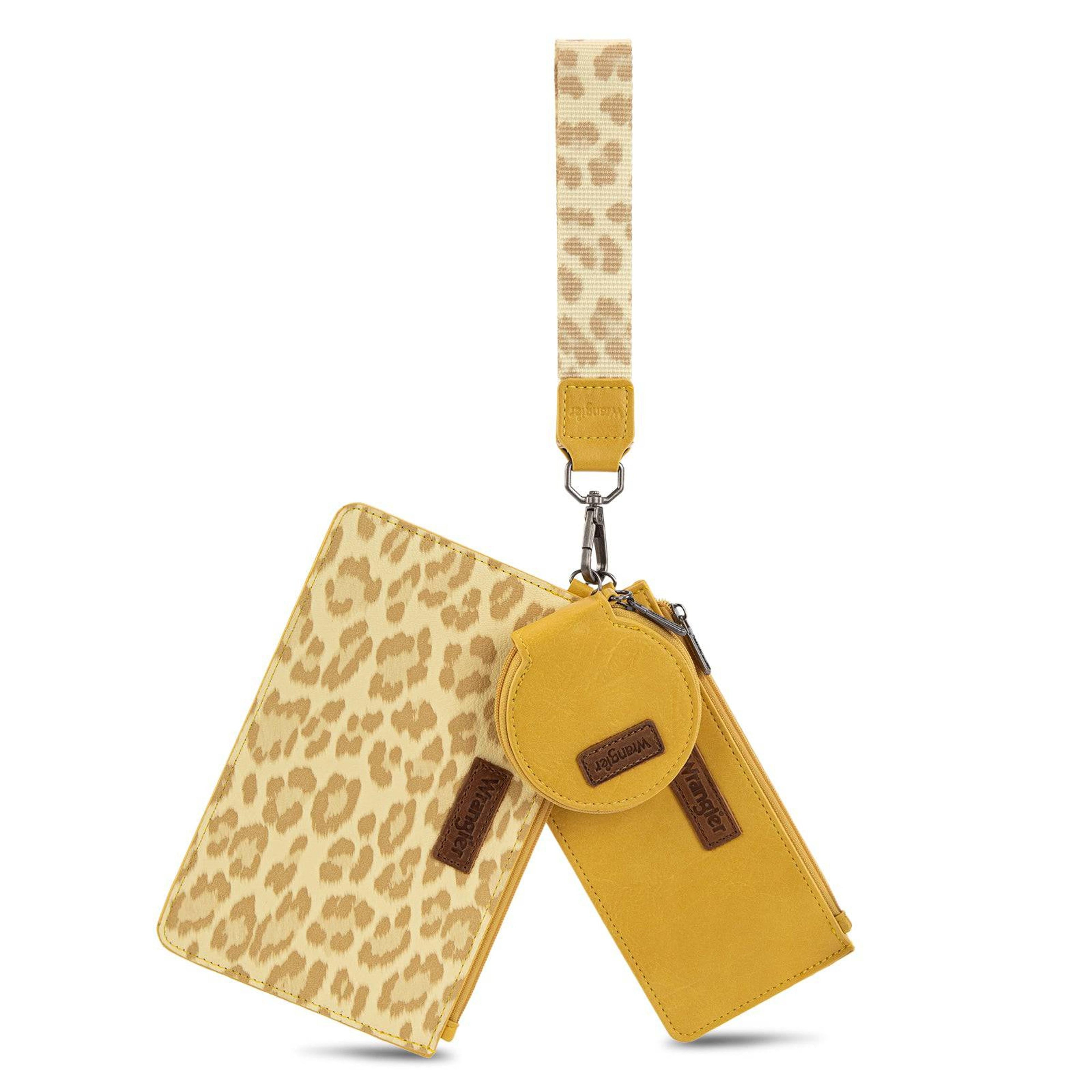 Montana West Wrangler Leopard Print Dual Pouch Wristlet-WG366-W114YW