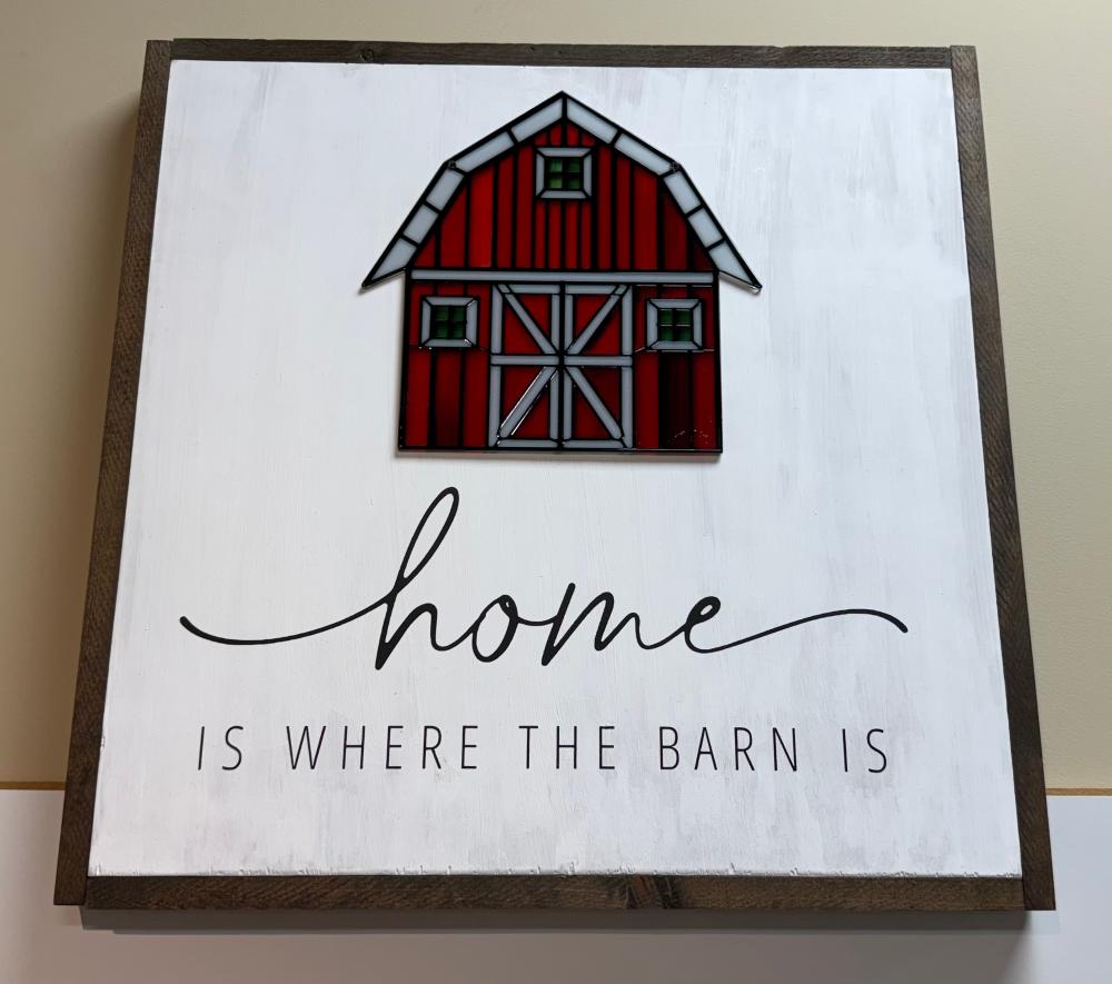 Party Party Party Stained Glass Barn Square Frame-#18