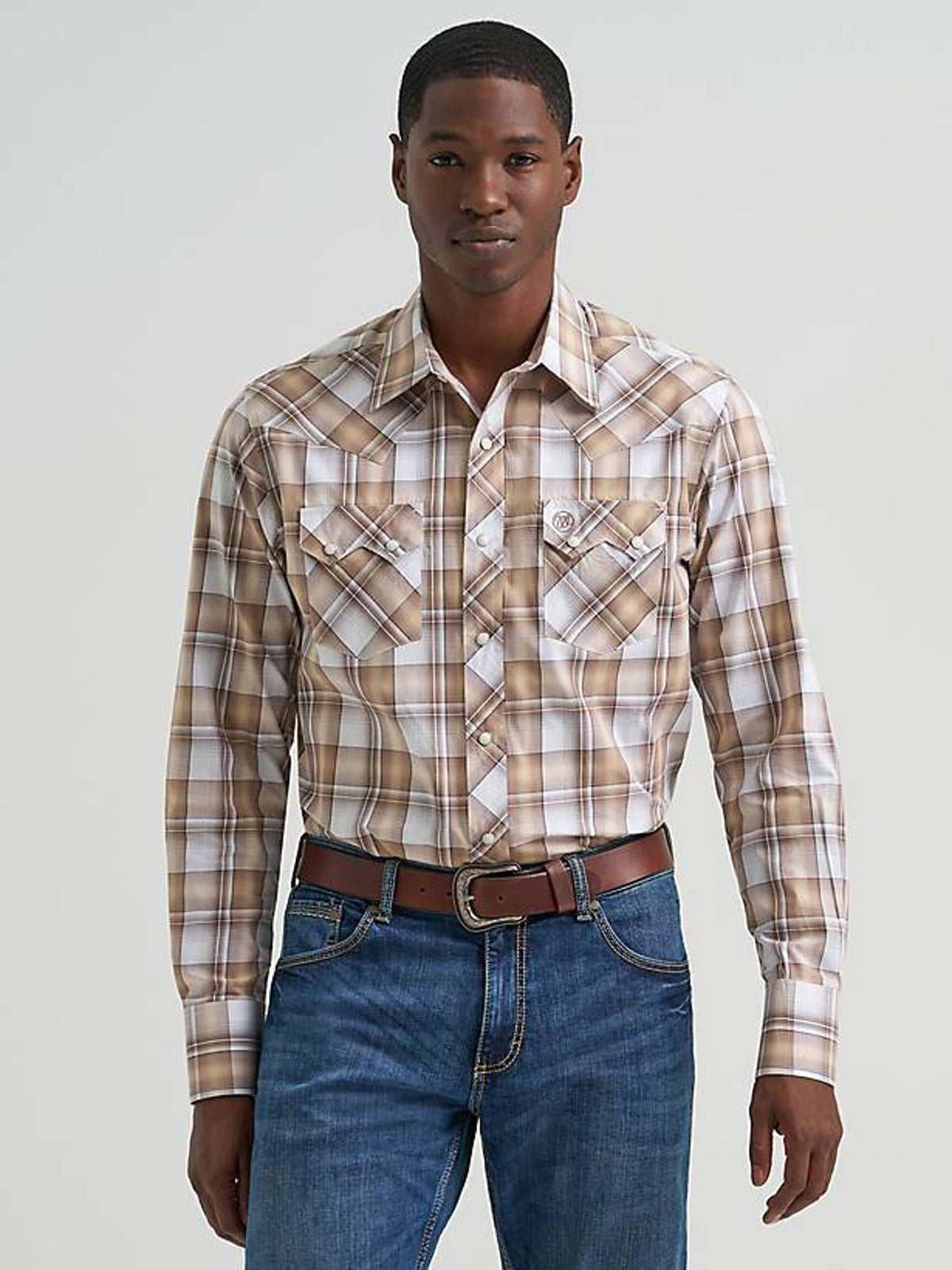 Wrangler Mens Retro Core Ls Snp Pld-112378927