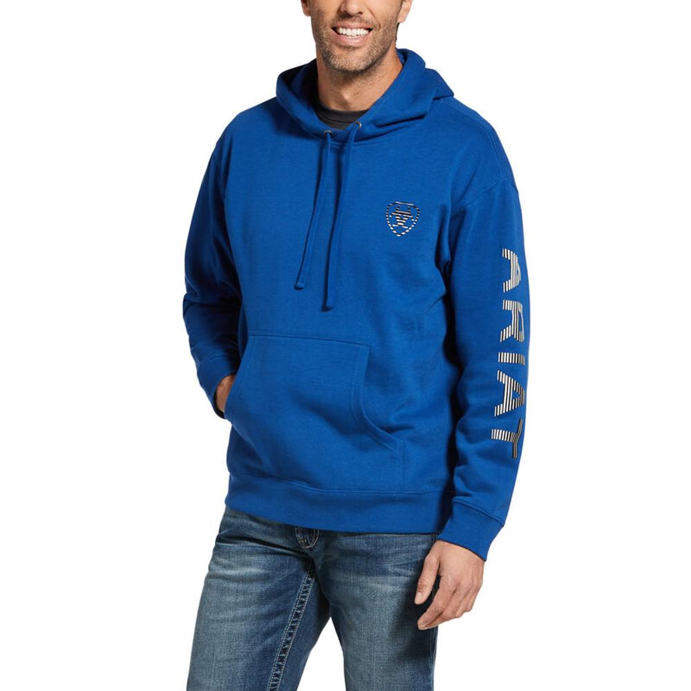 Ariat Mens Stencil Logo Hood Cobalt-10033146