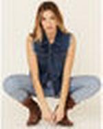 Wrangler Frayed Washed Denim Vest-LWV111D