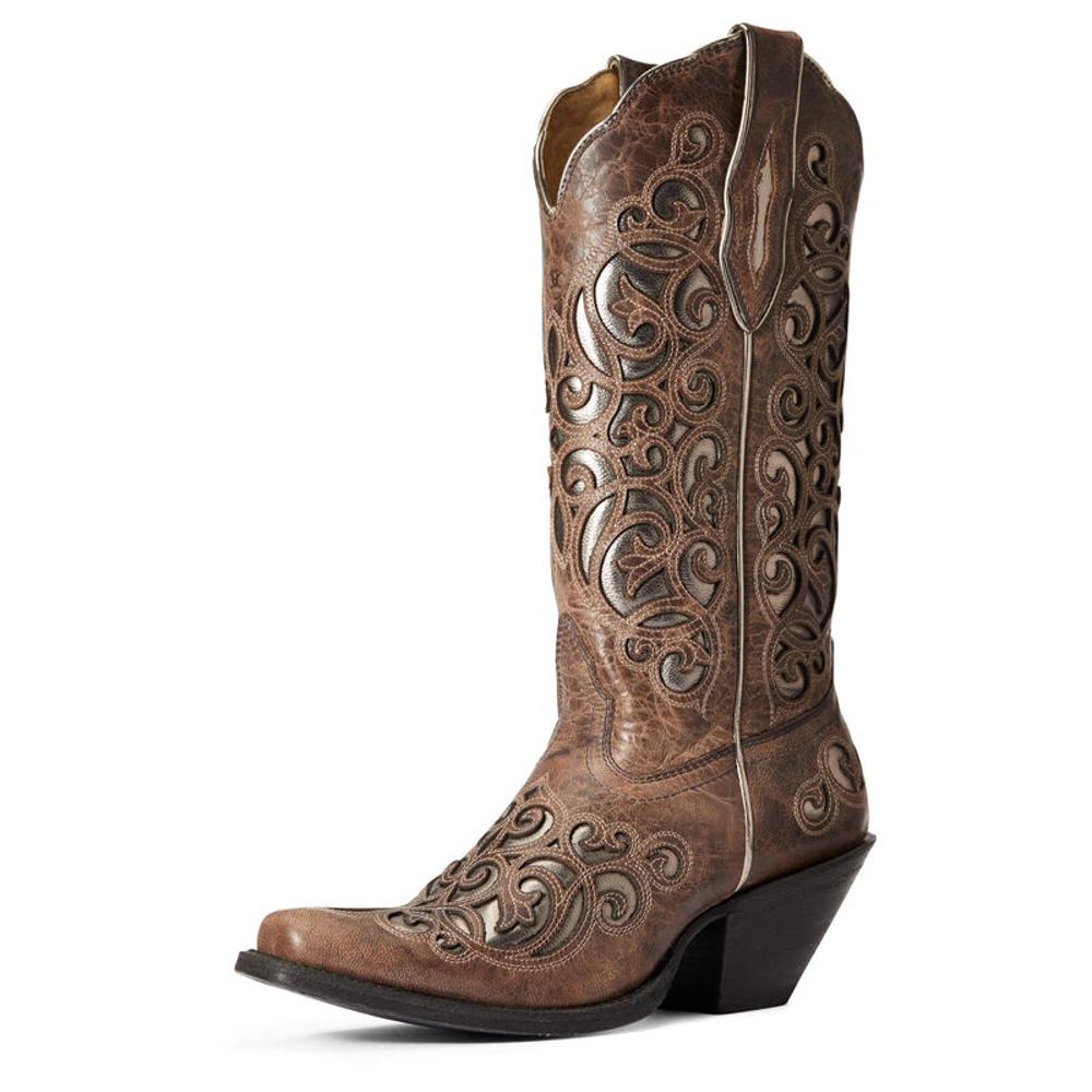 Ariat Womens Divine Crakld Taupe Gunmetal-10034110