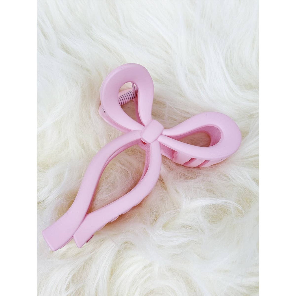 Love And Repeat Pink And Taupe Bow Hair Claw Clip LRSRCJHC471BW - view 3