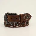 M and F Western Nocona Ladies Belt 1 1/2 Circle Studs Turquoise Stones