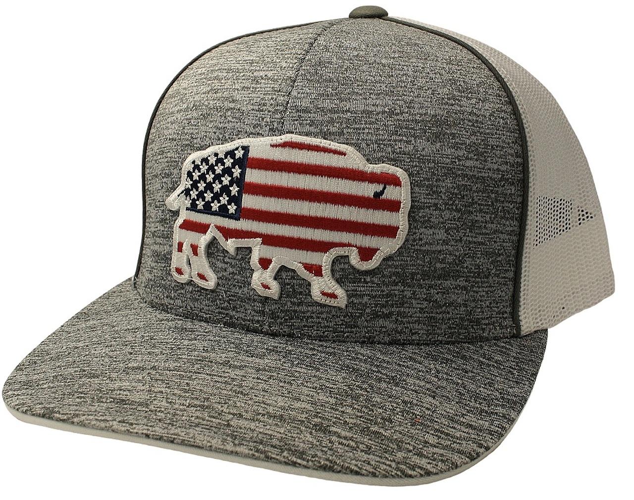 Red Dirt Hat Co Hthr Grey RED/White/BLU Buffalo-RDHC1
