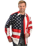 Scully Mens Leather Embroidered Star Stripe-RW029RED