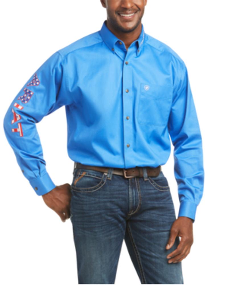 Ariat Mens Team Logo Twill Classic Long Sleeve-10036179