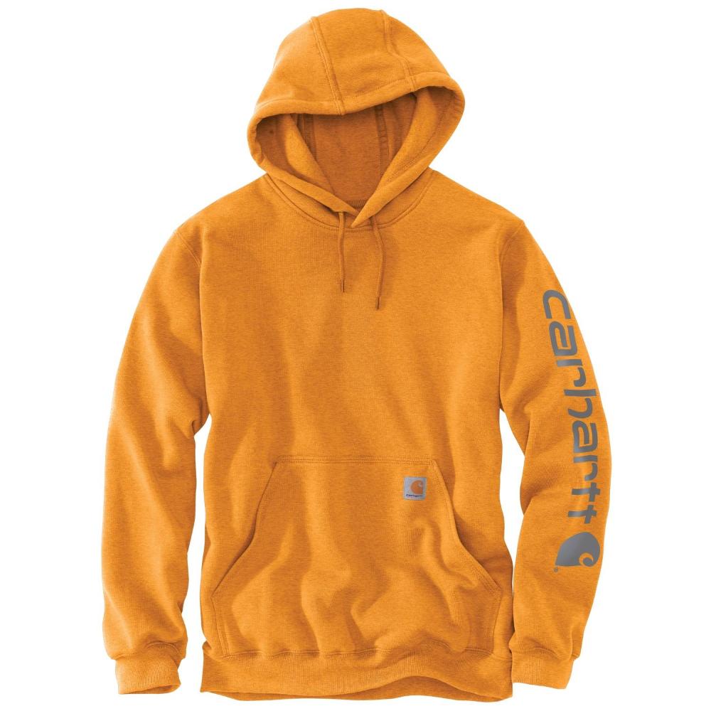 Carhartt Mens Loose Fit Midweight Logo Sleeve Graphic Hoodie Orange-K288-Q27
