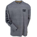 Caterpillar Mens Gray Trademark Banner Long Sleeve Tee-1510034-004