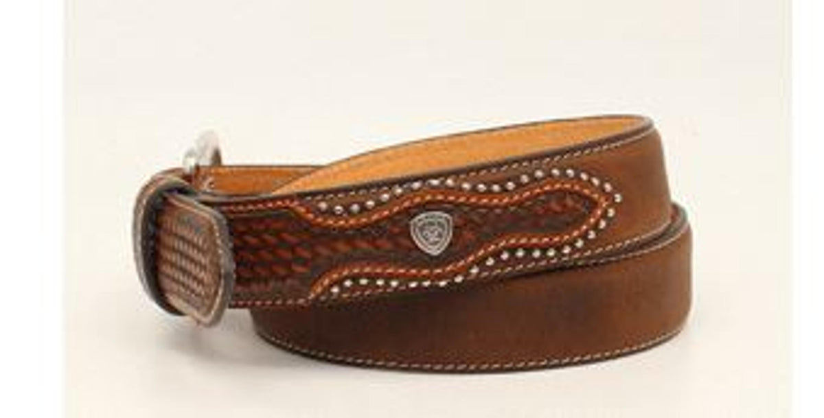 M and F Western Basket Weave Tabs Aged Bark - Mens