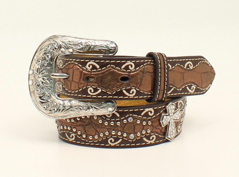 M&F Western Girls Rhinestone Cross Belt
