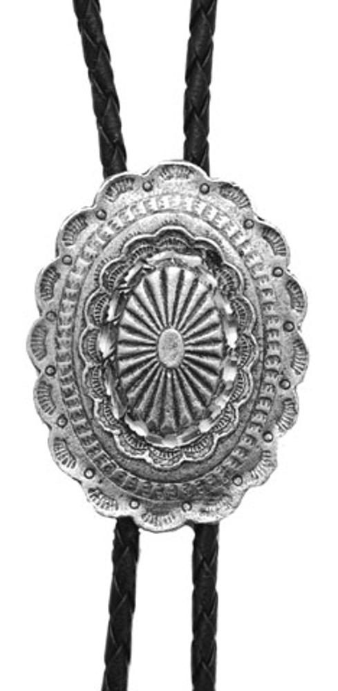Western Express Inc Bolo-Silver Scalloped Oval-BT-118