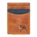 Hooey Roughy Crazy Horse Roughy Branded Money Clip With Black Leather Accent Pocket-RMC005-TNBK