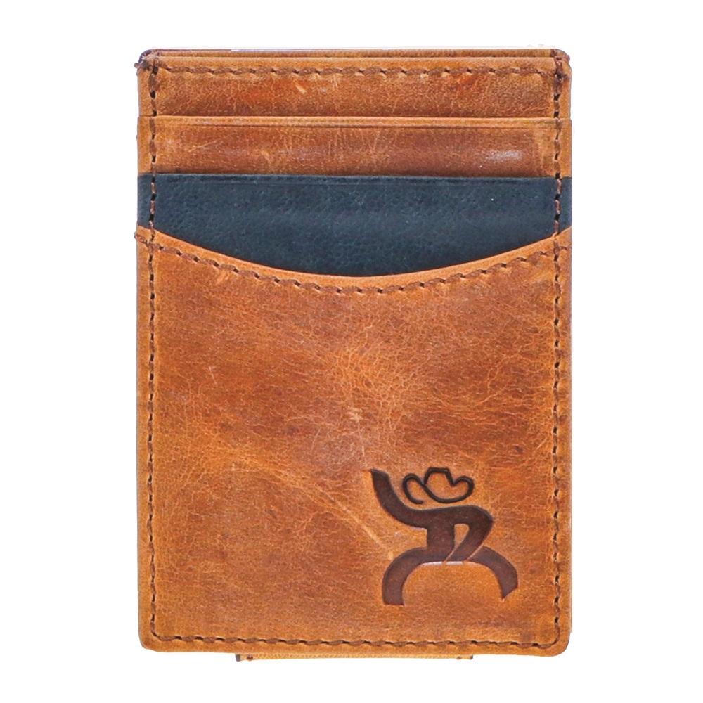 Hooey Roughy Crazy Horse Roughy Branded Money Clip With Black Leather Accent Pocket-RMC005-TNBK