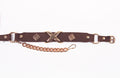 Almax Brown With Gold Plated Conchos Boot Straps-561-BR-X-GDV