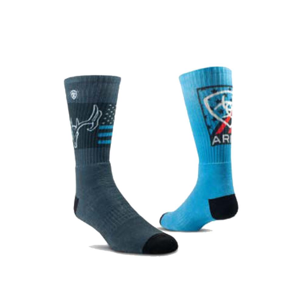 Ariat Socks - Nester 2Pack Patriot Country Graphic-AR3189-400