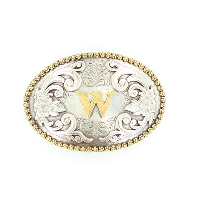 Nocona Oval Initial W Belt Buckle 37072-W - view 1