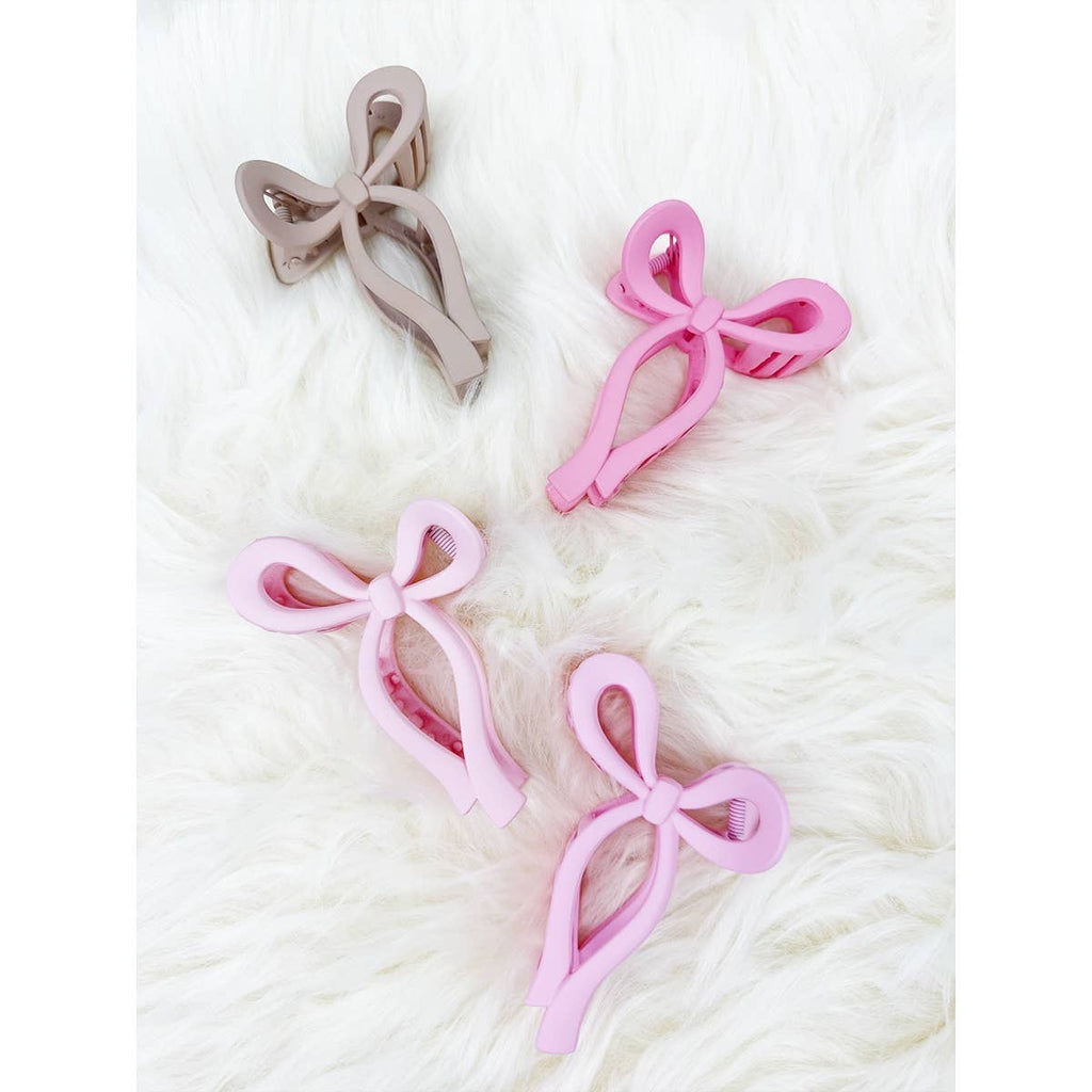 Love And Repeat Pink And Taupe Bow Hair Claw Clip LRSRCJHC471BW - view 11