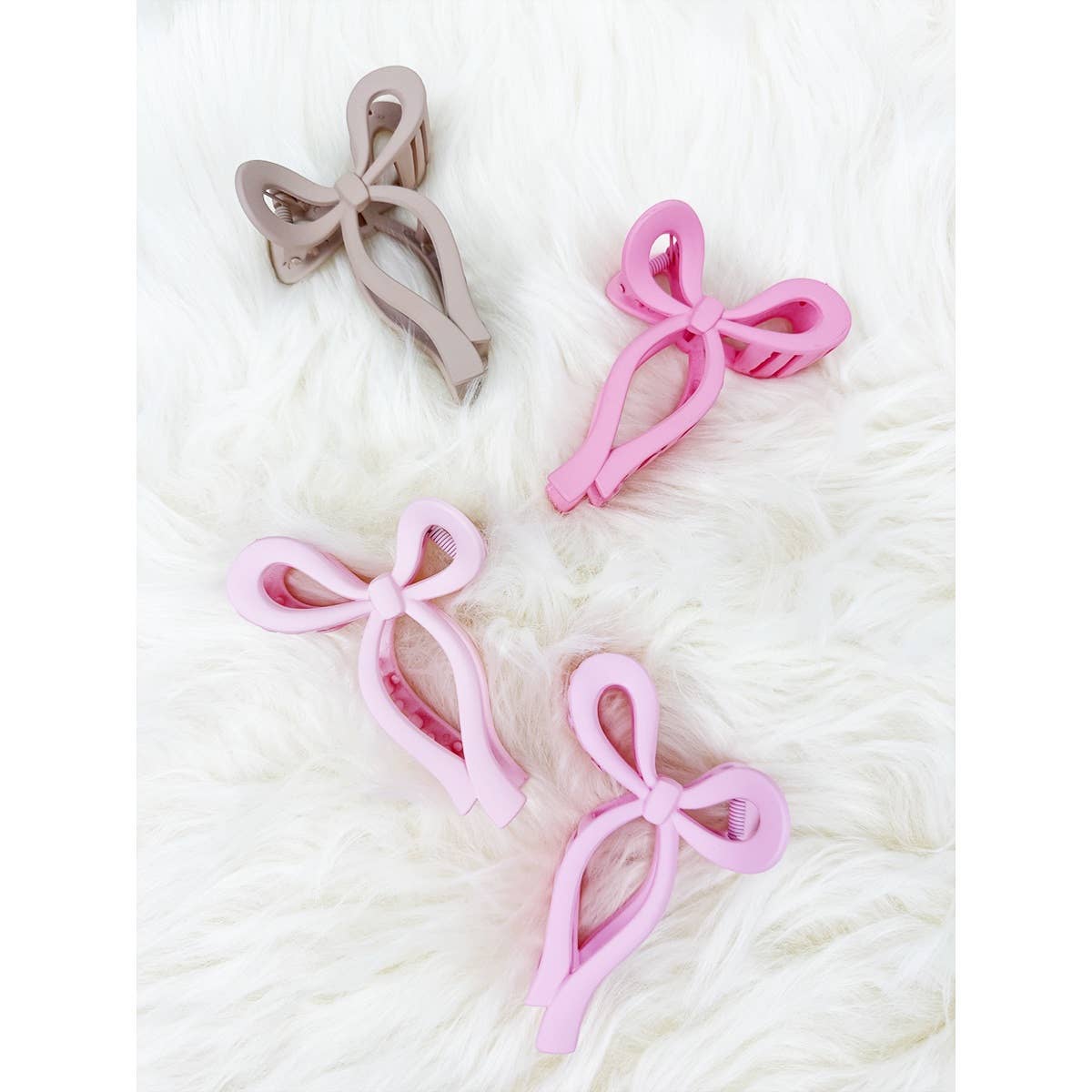 Love And Repeat Pink And Taupe Bow Hair Claw Clip LRSRCJHC471BW - view 11