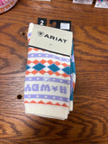 Ariat Socks - Nester Western - Howdy Boots Crew Sock 2-Pair Multi-AR4589-999
