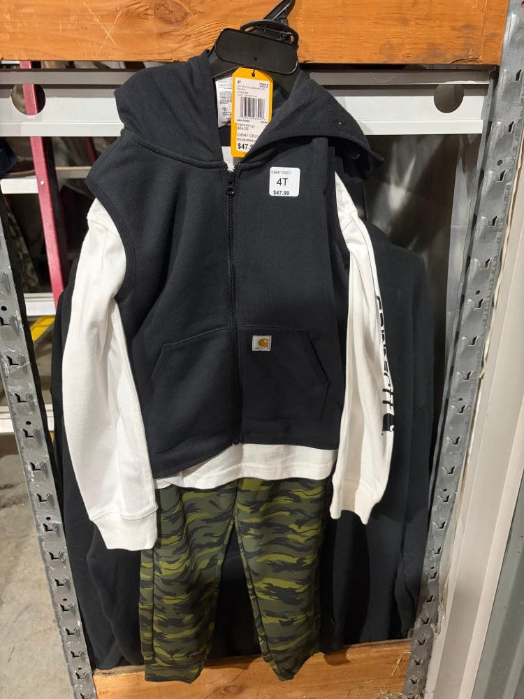 Carhartt Kids Ls T-Shirt, Flc Jacket And Camo Pant Set-CG8947-CR29-T