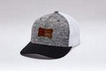 Kimes Ranch Trucker Grey Leather Bone Logo-129859