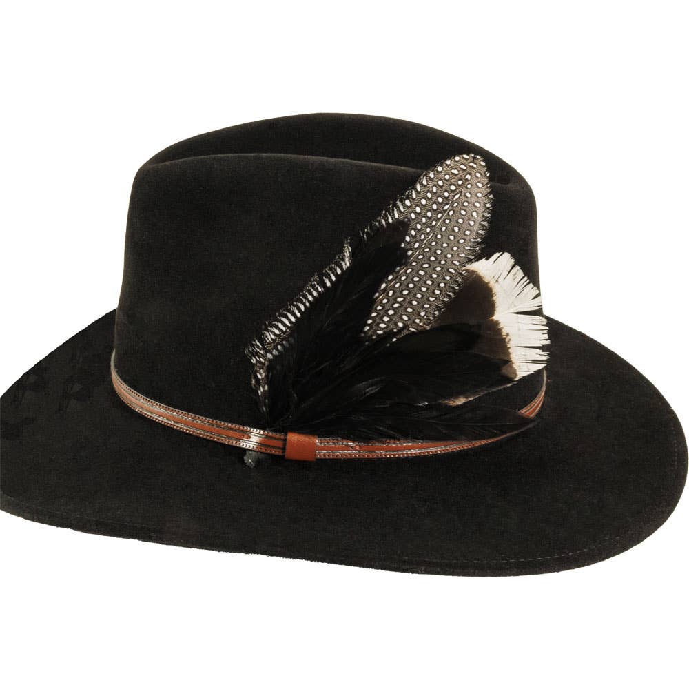 American Hat Makers  Black Hat Feather Genesis - 810179-MLT