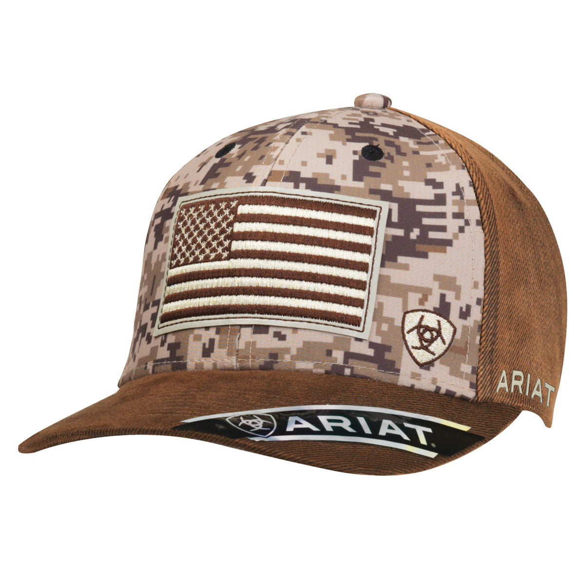 M and F Western Ariat Flag Logo Flex Fit Ball Cap