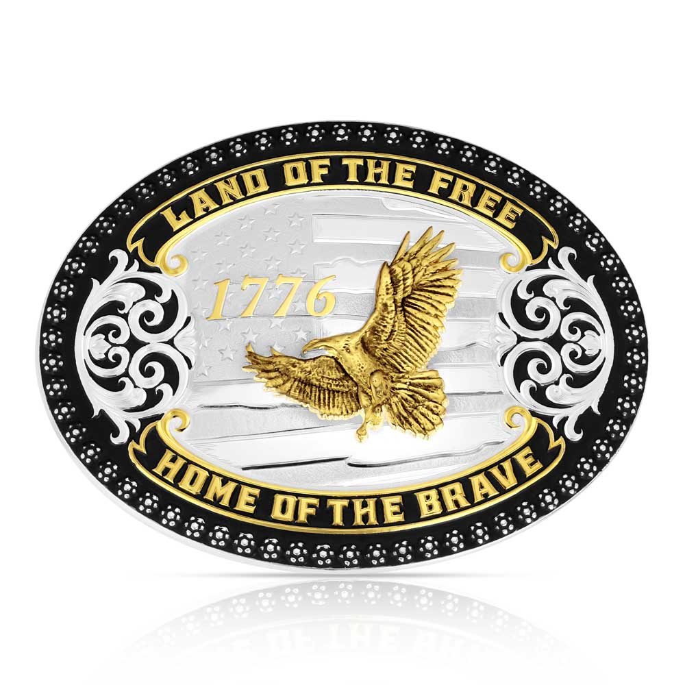 Montana Silversmiths Home of the Brave Buckle with Eagle 59612