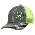 M and F Western Ariat Offset Logo Lime Green Ball Cap - Kids