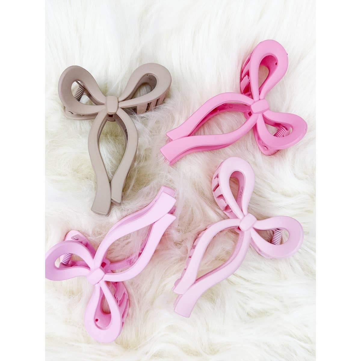 Love And Repeat Pink And Taupe Bow Hair Claw Clip LRSRCJHC471BW - view 8