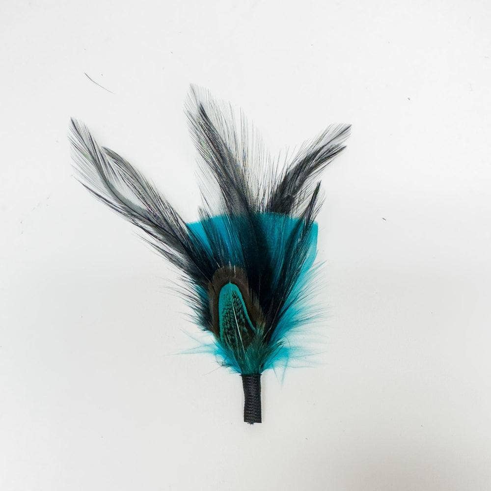 American Hat Makers Feather Hat Accent Jaunty Turquoise - 810078-TRQ
