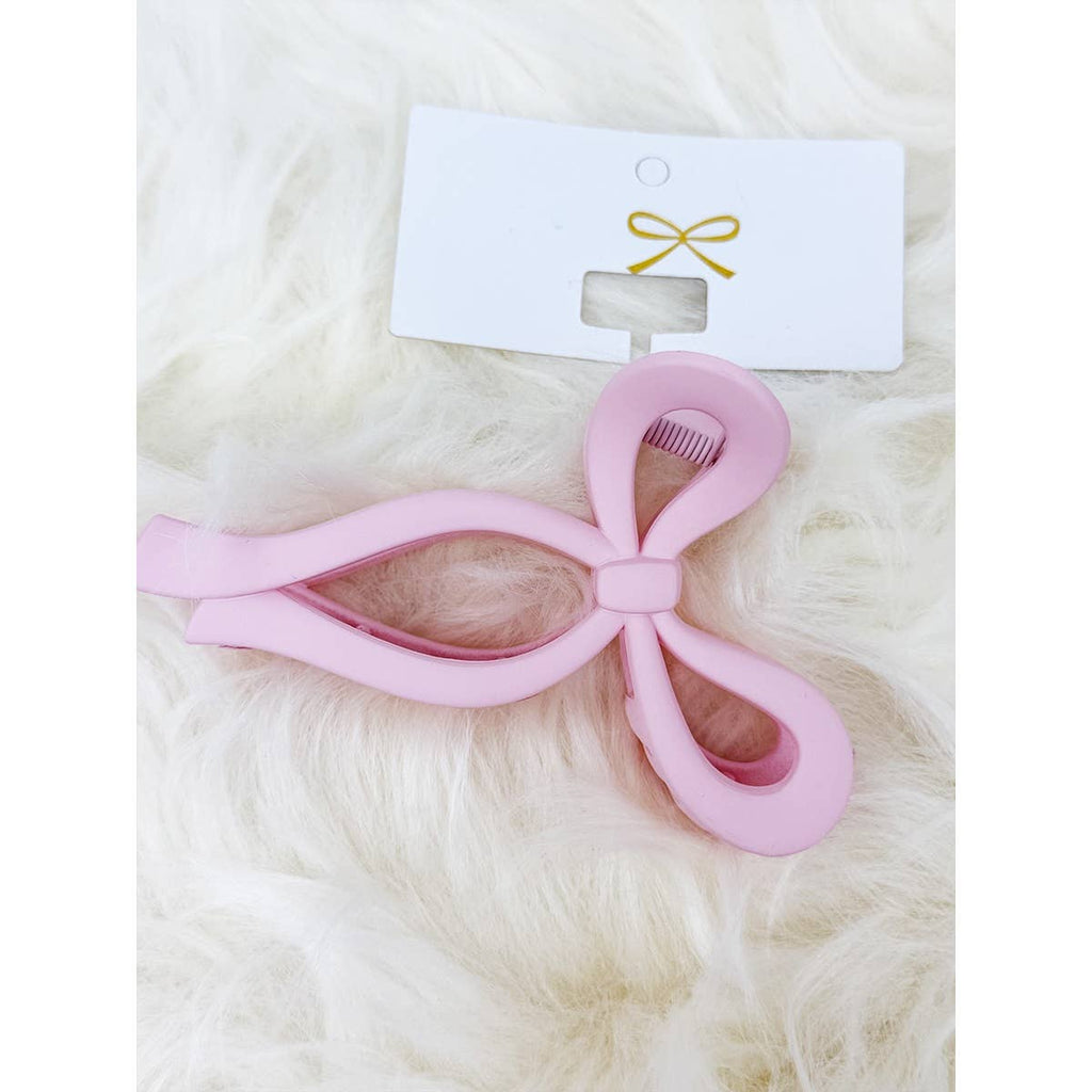 Love And Repeat Pink And Taupe Bow Hair Claw Clip LRSRCJHC471BW - view 4